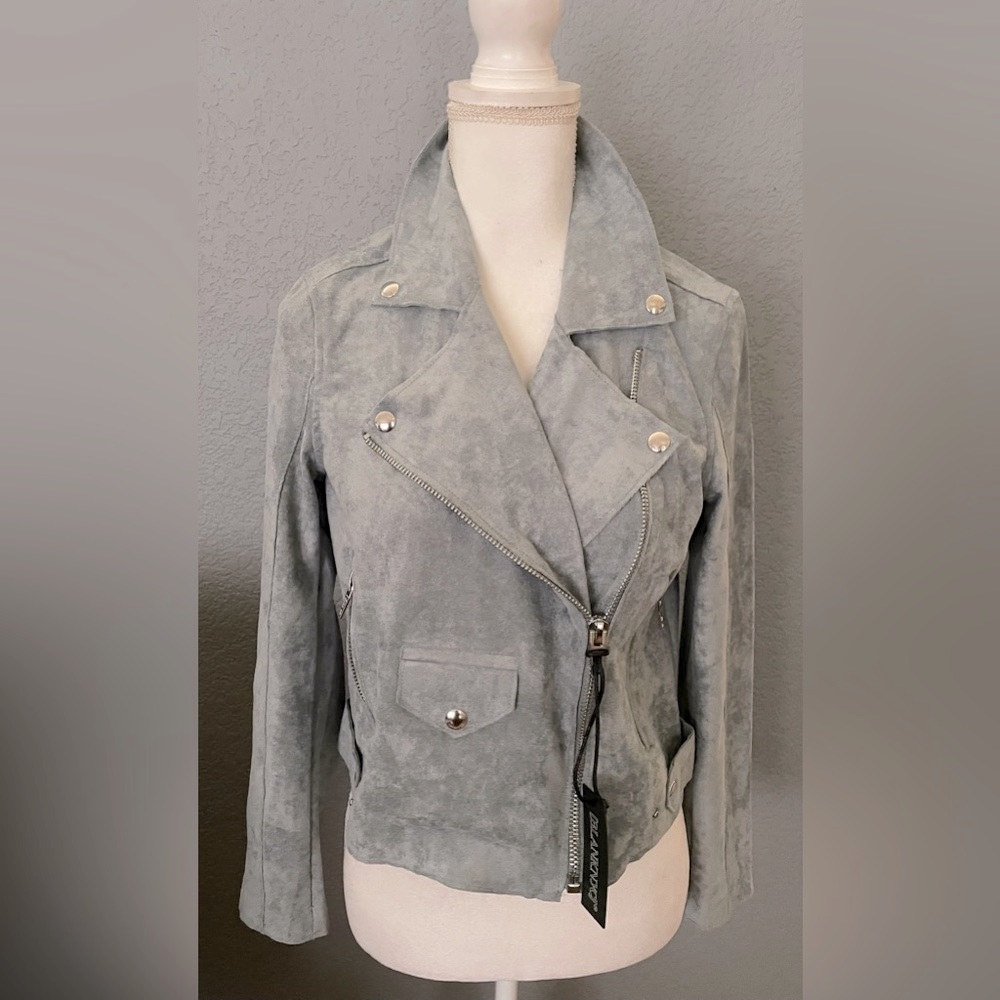 NWT Blank NYC Faux Suede Jacket Grey/Blue Color Size S - Picture 9 of 11